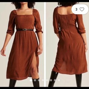 Abercrombie Long Sleeve Square Neck Midi Dress